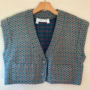 Geoffrey Beene Part Two Cropped Wool Vest Jacket, size 8 medium